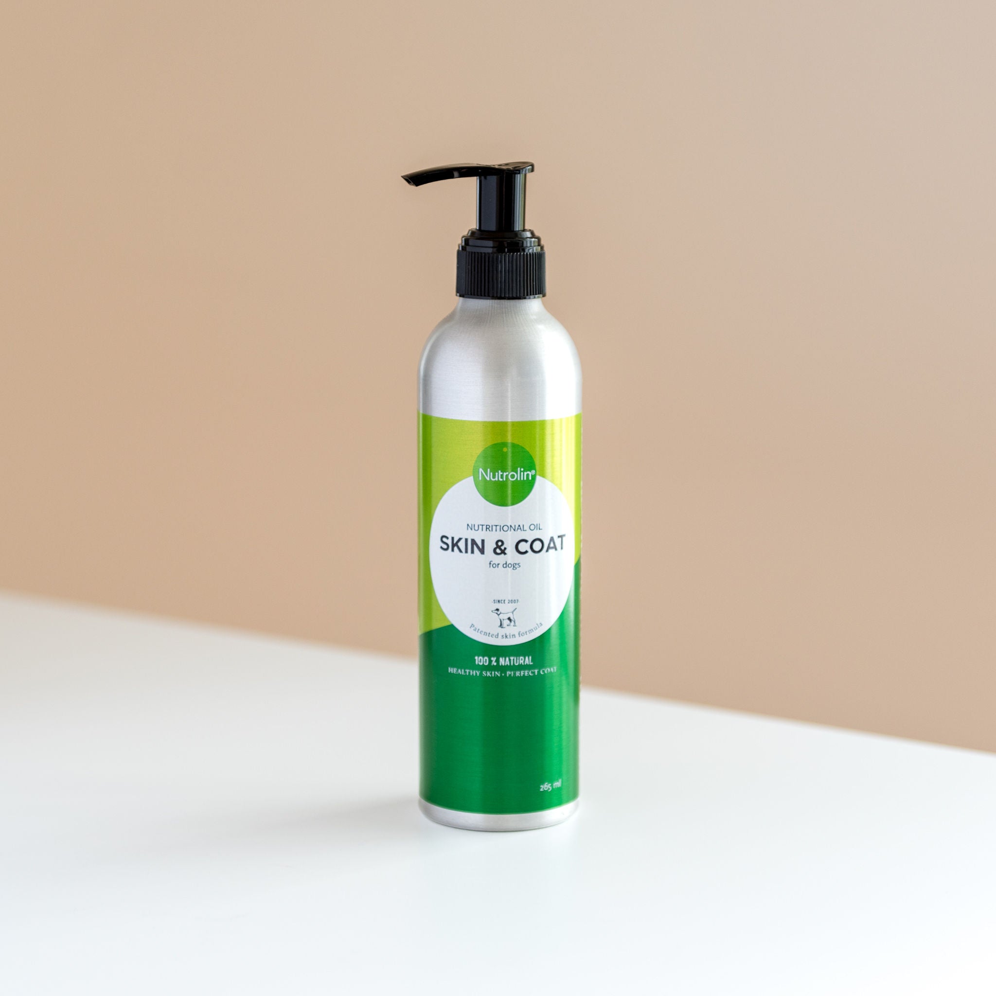 Nutrolin® Skin & Coat 265 ml - Hud & Pälsolja för hund - vegetabilisk omega 3 & 6