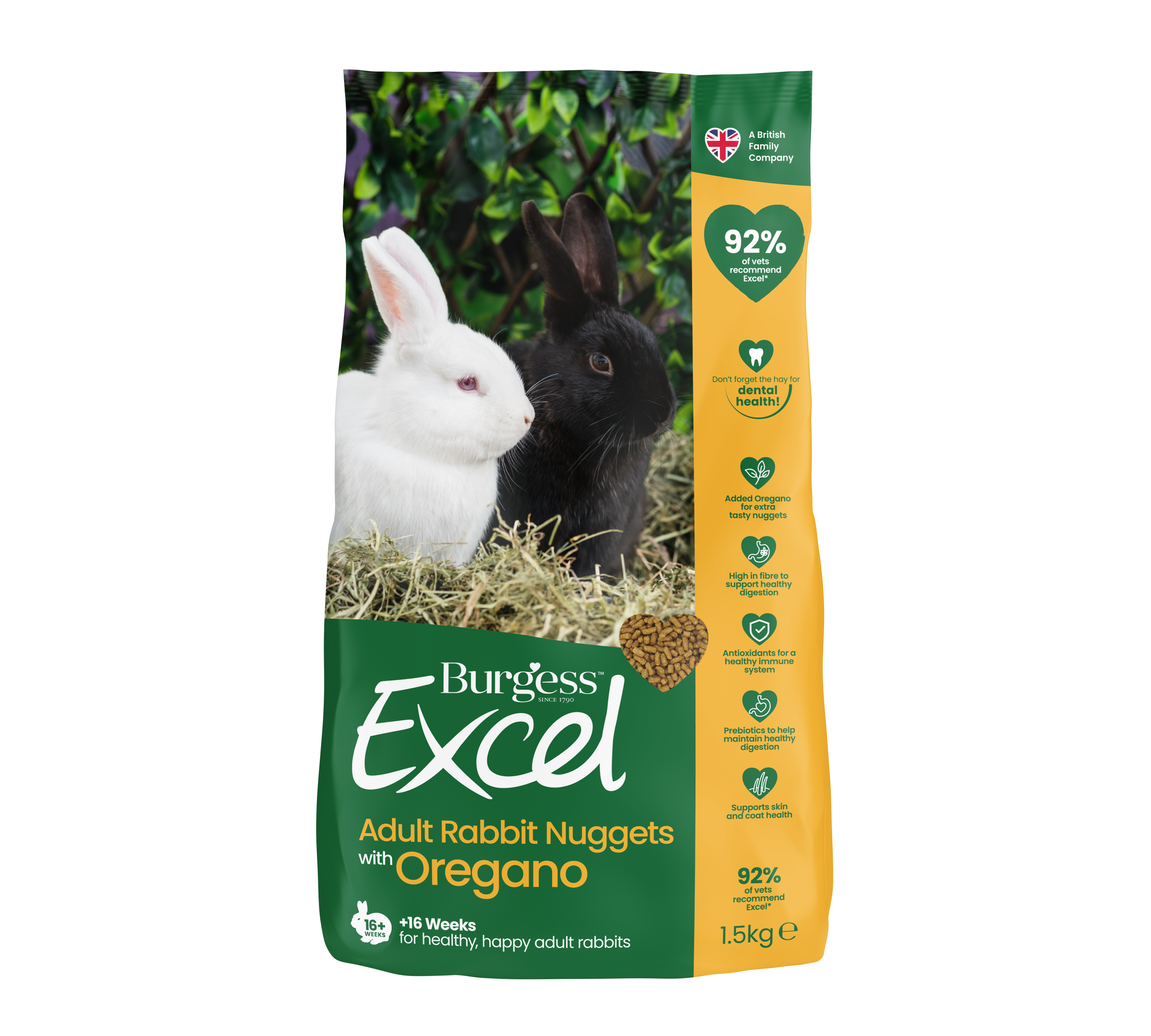 Burgess Excel Rabbit Adult Oregano 1,5 kg - Kaninfoder