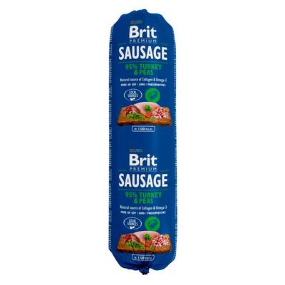 Brit Premium Korv kalkon-ärtor 800 g  x 12 korvar- Våtfoder Hund