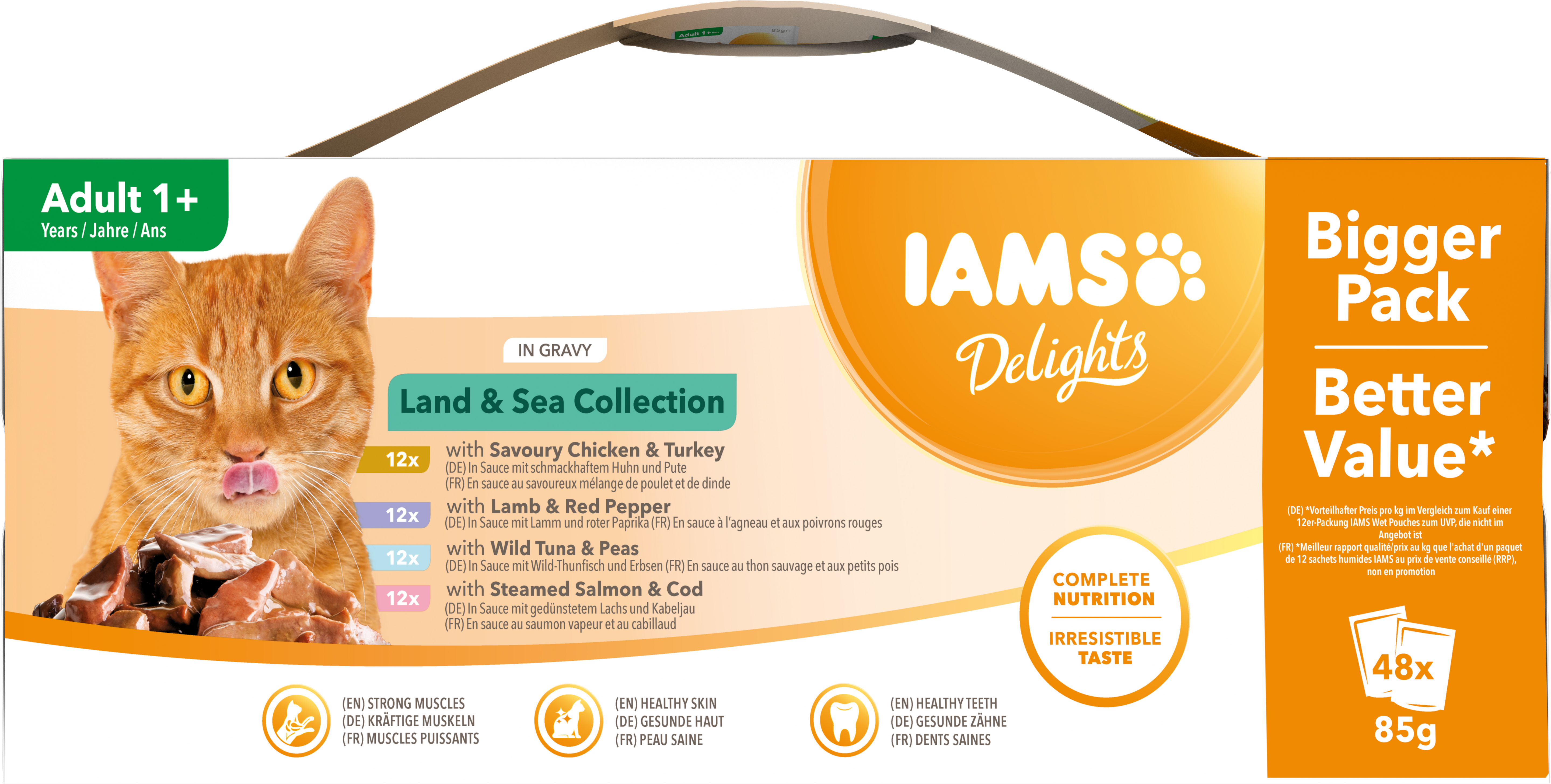 Iams Cat Delights Land & Sea 85 x 48 - Våtfoder Katt