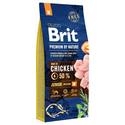Brit Premium By Nature Junior Medium 15 kg - Torrfoder Hund