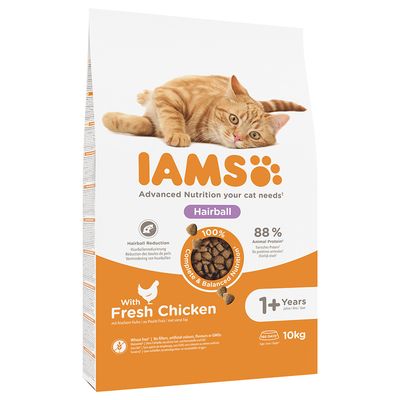 Iams for Vitality Cat Adult Hairball Chicken 3 kg - Torrfoder Katt mot hårbollar
