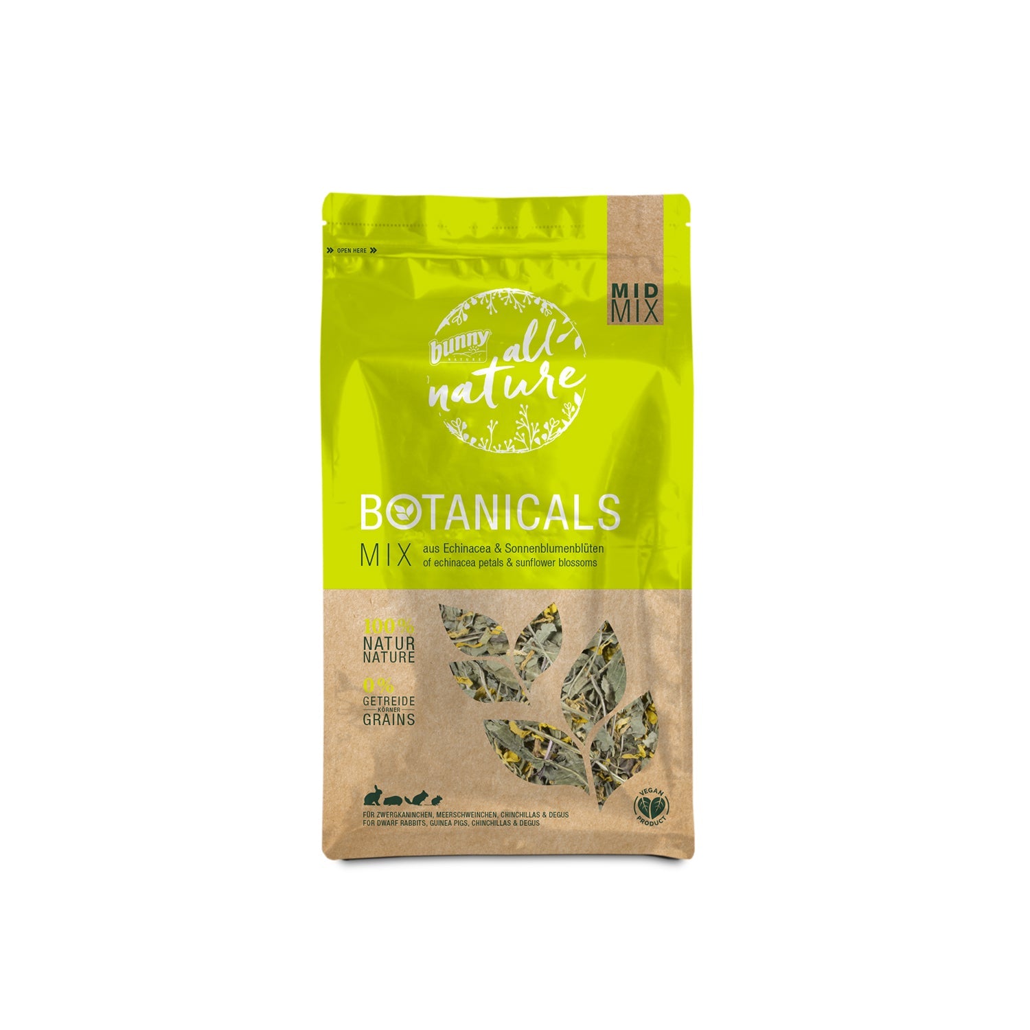Bunny Nature Botanicals Echinacea & Solrosblad 140 g x 4 påsar - Snacks Gnagare